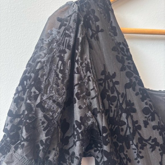 Disturbia Lilias Devoré Tiered Maxi Dress size 2 Black Velvet Goth Whimsygoth - Picture 4 of 14